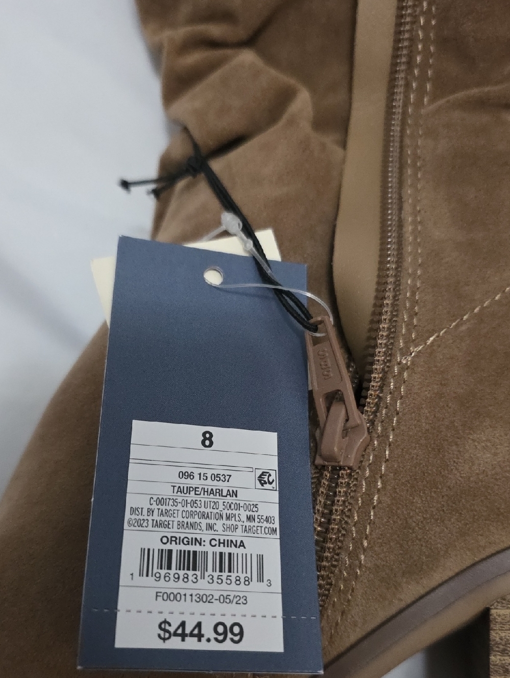Women's Tan Suede Slouch Knee Boots - Classic Winter Style - Picture 4 of 7